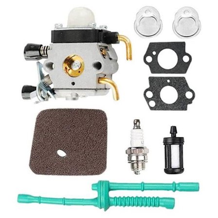 Kaasutin ilmansuodattimen polttoaineletkulla Yhteensopiva Stihl FS55 FS38 FS45 FS46 FS55C FC55 FS74 FS75 FS76 FS80 KM85 raivausleikkurin kanssa