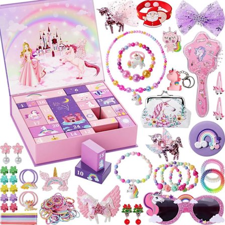 Juleadventskalenderboks Sjøjungfru Smykker Julegave Legetøj til Piger Børn 24 Dages Nedtælling Adventskalender Nytårsgave