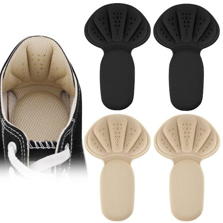 2 i 1 svamp hælpute hælgreb sko puder, 2 par selvklæbende hælpude indlæg til sko for store, bløde mesh hælgreb puder