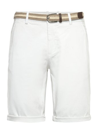 Superflex Chino Shorts W. Belt Bottoms Shorts Chinos Shorts White Lindbergh