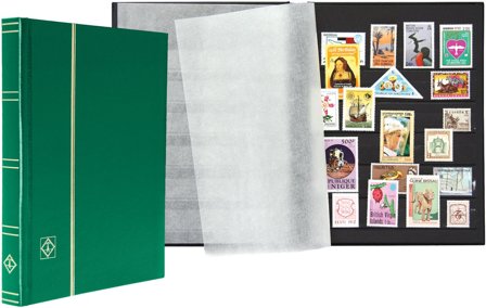 BASIC insticksbok - A5 - 32 sorte sider - Grøn - Leuchtturm