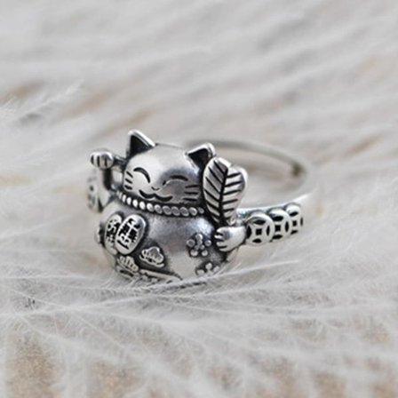 Pure Vintage Matte Coin Old Cat Ring Thumb Rings til kvinder Forlovelse Bryllup Fidget Rings Smykker Gaver