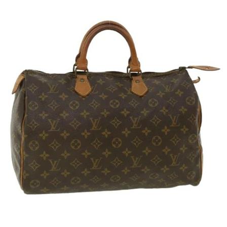 Louis Vuitton Vintage, Pre-owned Speedy 35 Monogram Handbag Bruin, Dames, Maat:ONE Size,leather
