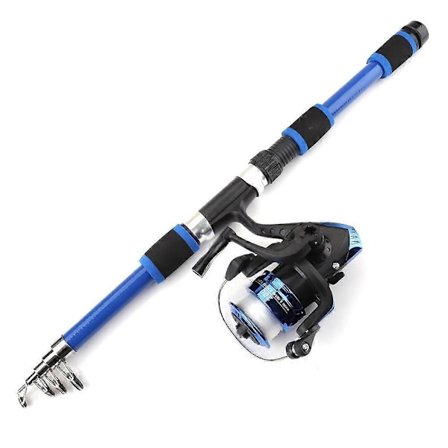 Bærbar 1,8 m Teleskopisk Fiskestang 5,5:1 Gear Ratio Spinnende Fiskehjul Sæt med Fiskeline Fiskeudstyr Stang Combo-WELLNGS