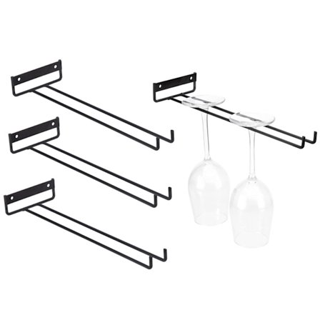 Vinglas hållare - på väggen - Vinställ 4 flaskor - 4 delar - Vintillbehör - Hängande vinställ - för vägg och vägg - Häng