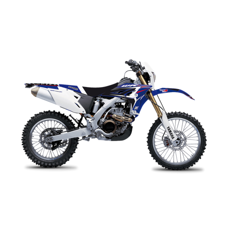 Kit Adesivi Completo Blackbird Dream 4 con Coprisella Blu-Nero-Bianco - Yamaha WR 450F 2012-2015