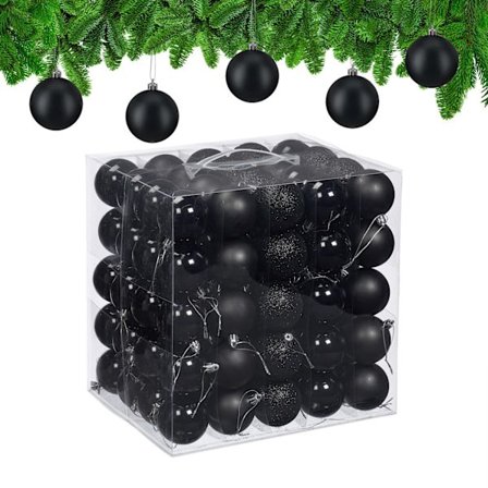 Julgranskulor Set, 100 stycken, matt/blankt/glitter