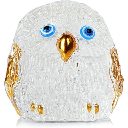 Krystalluglefigur Samleobjekt, Gullmalt Glassdyr Ornamenter, Glassugle Papirvekt Hjemmeborddekor