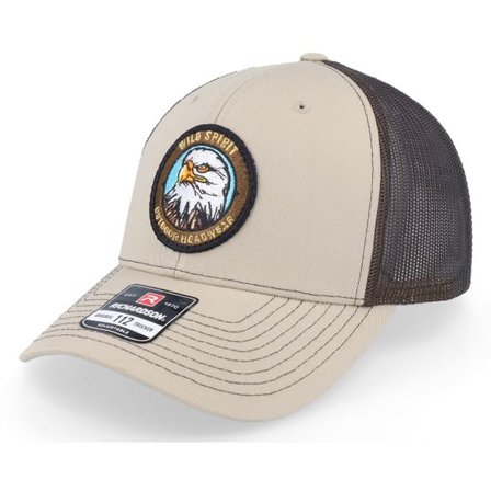 Wild Spirit - Beige trucker Keps - Bald Eagle Logo 112 Split Khaki/Coffee Trucker @ Hatstore