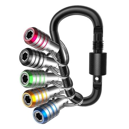 Bitholder nøglering, 5 stk 1/4 Hex Slagboremaskine nøglering Hurtig skift Konnektorholder Boremaskineskrue