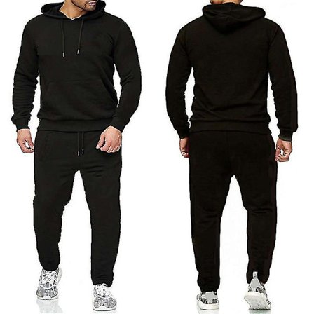 2-delt Herre Fitness Tracksuit Casual Sport Bukser Top Sweatsuit Hoodie Sæt