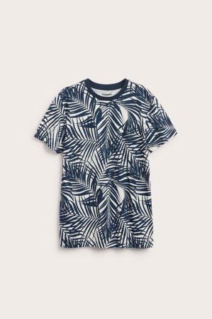 Kappahl | Wzorzysty t-shirt z trykotu bawełnianego Offwhite 170 | Offwhite