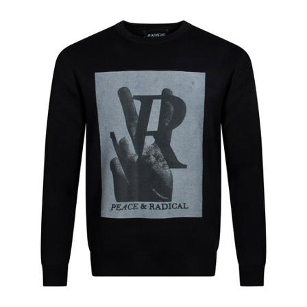 Radical, Round-neck Knitwear Zwart, Heren, Maat:M