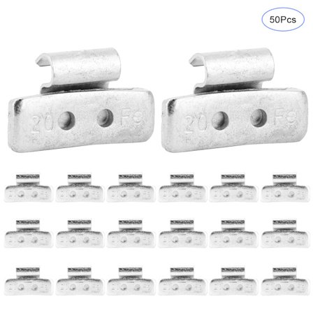 50 kpl 20g/0.71oz P-tyylin rengaspainot Pyörän tasapainotuspainot Clip On Tasapainotus teräsvanteille