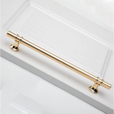 6 stk. gyldne møbelgreb gyldne håndtag - køkkendørhåndtag Messing skuffegreb gyldne møbelgreb centerafstand 192mm