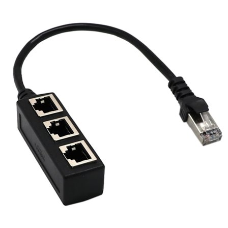 RJ45 Ethernet-nätverksadapter, 1 hane till 3 hona LAN Ethernet-nätverkssplitter för Ethernet-förlängning, Ethernet-förlängningskabeladapter 