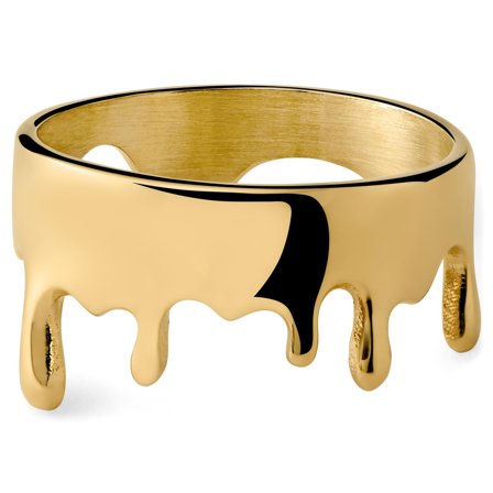 Fahrenheit | Melting Gold-tone Ring for Men - Steel rings