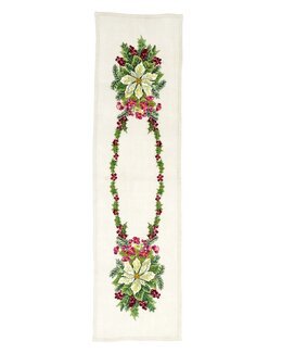 Broderipakke Løper Julestjerner Lin - Rosenstand