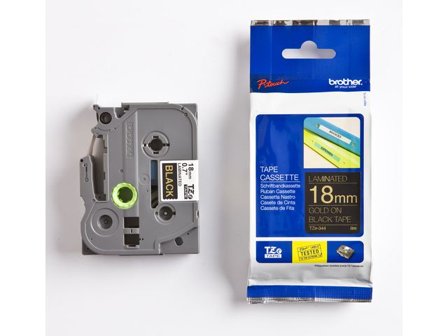 Brother Tape TZE344 18mm guld på svart - Lyreco - Kontorsmaskiner - Märkmaskiner och tape - Tape - Brother TZ
