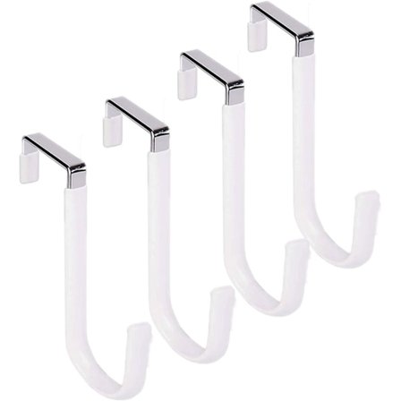 4 stk. Over Dørkroge, Enkelt Kroge Hanger Metal til Hængende Håndklæde Frakker Hatte Tasker, Over Dør Hængere med Blød Gummi Overflade Forhindrer 