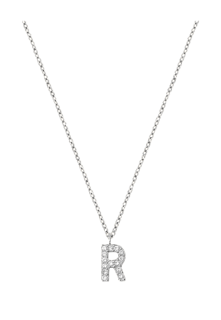 Mockberg Petite Stone Letter R Steel Necklace Smycken & klockor Dam Silver ONESIZE