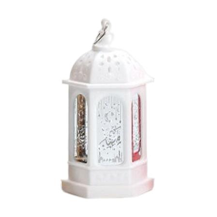 Ramadan Lykta Lampa Eid Mubarak Led Light Ornaments Muslim Party Häng Dekor Vit