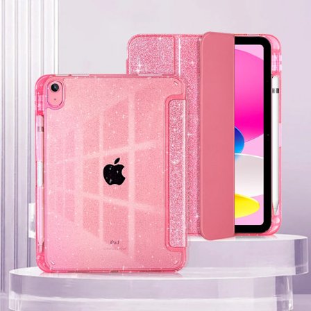 Fodral för iPad A16 2025 11 tum 10:e generationen med pennhållare Funda för iPad Air 11 M3 M2 Smart Cover för iPad Air 4 5 Glittrande Skal