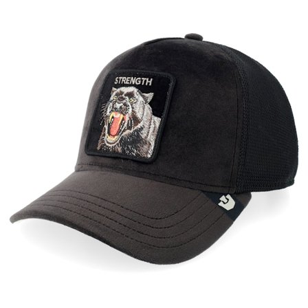 Goorin - Sort trucker Kasket - Velour Panther Void A-frame Trucker @ Hatstore