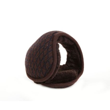 Unisex Varm Strikket Ørevarmere Kasjmir Vinter Utendørs Pels Ørevarmere (rombe kaffe)