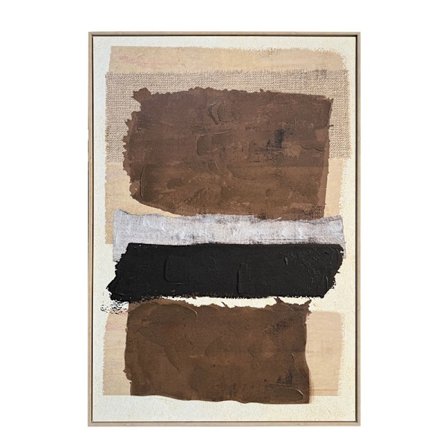 Abstrakt lærredsmaleri med ramme, 82,6x122,6 cm