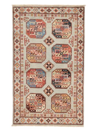Orientalsk Kazak Fine Tæppe 91X153 Brun/Beige Uld, Afghanistan