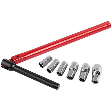 Specialnyckel för blandare Ø 13 mm + 6 hylsor ø 8 - 9 - 12 - 10 - 11 - 14 mm, röd