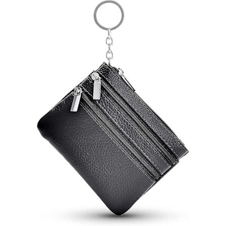 Damen Mini Echtleder Geldbrse Mnzbeutel Klein Portemonnaie Geldbeutel Mit Reiverschluss Und Schlsselring Fr Mdchen Kinder Herren Klein Coin Purse Wall