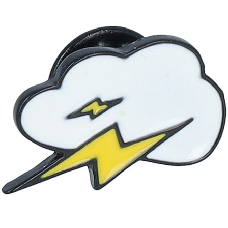 Cap Pins - White - Accessory - Lightning Cloud Metal Enamel Pin - Hatstore