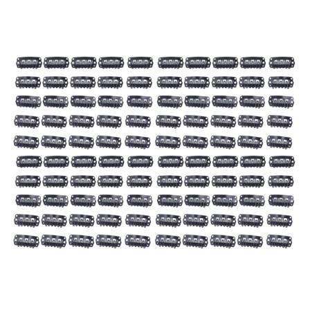 100 st U-formade Perukclips 2,3 cm, 6 Kamtänder, Rostfritt Stål, Svart, Peruktillbehör, Snabbkamclips för Hårförlängning