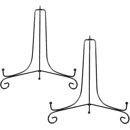 2 kpl Rauta Näyttöjalusta, Musta Rauta Taiteilija-Jalusta Levy Näyttö Kuvapidike Jalusta, Näyttää Kuvakehyksiä, Koristelevyjä, Tablettia Ja Taidetta 4