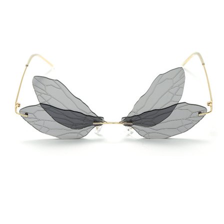 Dragonfly Wing Shape Solglasögon för kvinnor
