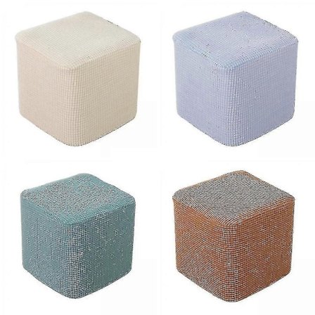 4x Firkantet Puff Trekk Polyester Fotskammel Møbelbeskyttelse For Hund Katt Kjæledyr