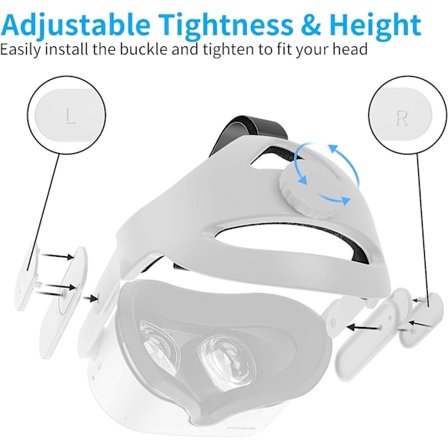 kompatibel med Quest 2, justerbar Elite-rem ersättning