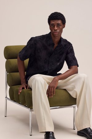 NN07 Freddy Shirt male Black Organic Cotton Blend