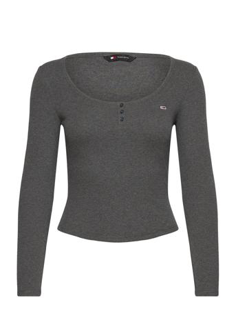 Tjw Melange Henley Ls Ext Tommy Jeans Grey