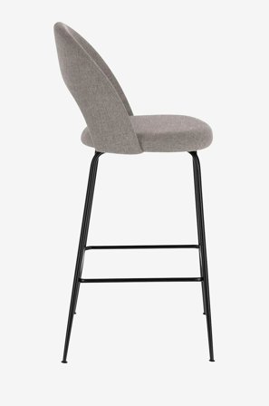 Kave Home - Barstol Mahalia, sittehøyde 63 cm, 4-pk - Grå - Barstoler & -krakker - Fra Homeroom