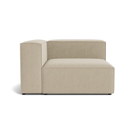 Lissabon Chaiselong, Venstrevendt - Nordic Mørk Beige - 130x130x72cm - Slidstærk Sofa med Kvalitetsstof & Krydsfiner Ramme - Chaiselong