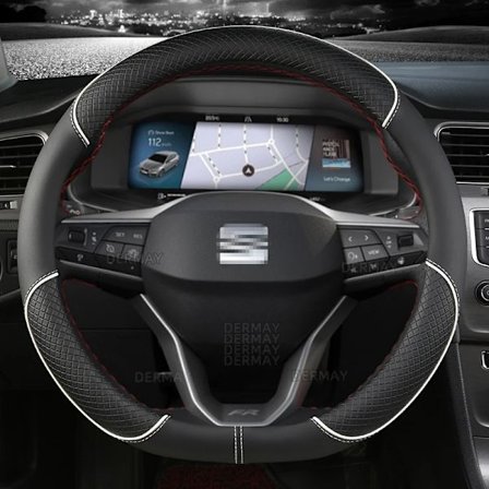 För kompatibel med Seat Leon mk1 mk2 mk3 mk4 1999~2020 1m 1p 5f kl1 kl8 5f fr bilratt skydd pu läder halkfri biltillbehör