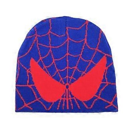 Hatt for menn og kvinner - Spider-Man strikket lue, vintervarm, skallelue, cosplay-kostyme (blå)