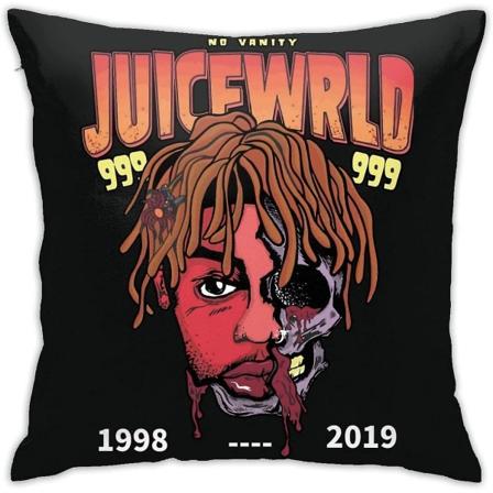 Juice Wrld 1998-2019 Mönster Mjukt örngott Lyxigt andningsbart cover . Case 18x18 tum