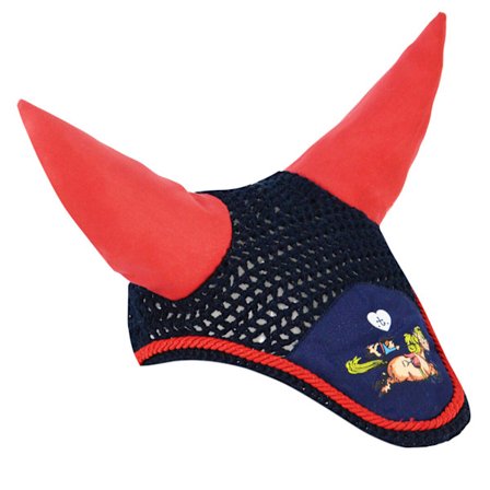 Hy Thelwell Collection Hästflugslöja Ponny/Cob Marinblå/Röd