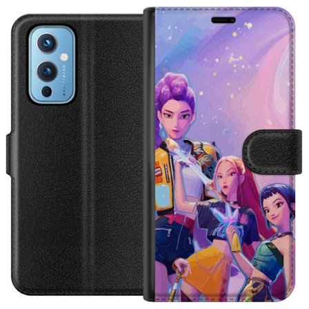 Kompatibelt Lommeboketui til OnePlus 9 Futuristiske popdamer i neonfarger med magiske detaljer mot en drømmeaktig galaksebakgrunn