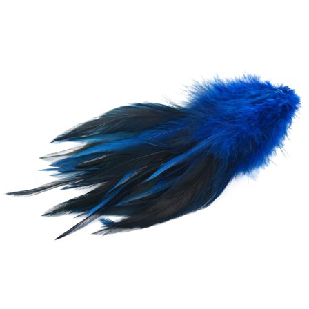 Natures Spirit Strung Saddle Hackles - Brown Dyed Royal Blue
