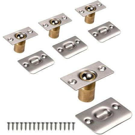 Kulelås for dør, justerbar kulelås rustfritt stål dør kulelås hjem kjøkken skap garderobe dør skap (4 sølvfargede)
